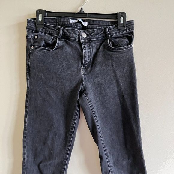 ZARA TRAFALUC DENIM DARK WASH SKINNY JEANS RAW HEM WOMENS SIZE 8 - Picture 2 of 8